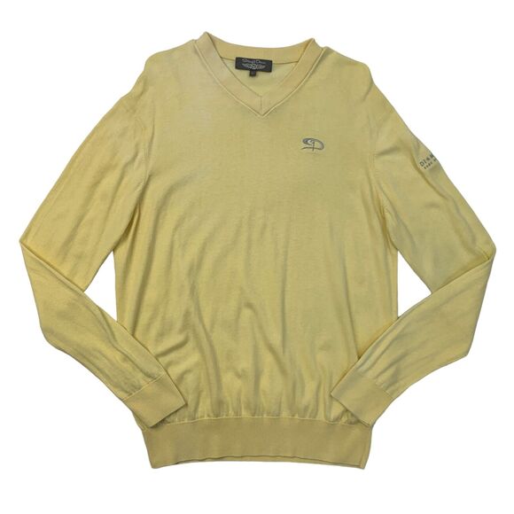 Straight Down Other - Straight Down Sweater Mens L Yellow Pima Cotton V Neck Long Sleeve Pullover